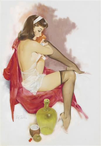 (PIN-UP) FRITZ WILLIS. Woman with her Doll.